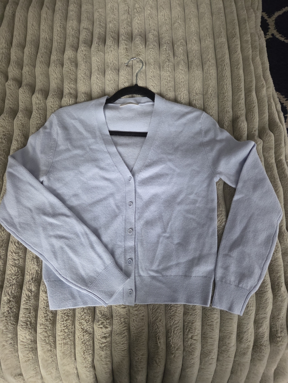 Aritzia Light Blue Women's Knit Luxe 100% Cashmere V-Neck Cardigan